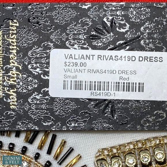 Valiant Paris Studded Embellished Bandage Dress Red/White/Black Small ~ NEW/NWT! - Picture 12 of 16